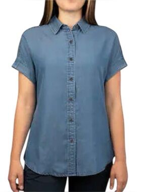 NWOT Tilley Short Sleeve Button Front Lyocell Shirt